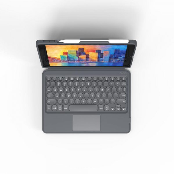 ZAGG iPad 10.2 -suojakuori näppäimistöllä, Pro Keys with Trackpad, pohjoismainen, musta/harmaa