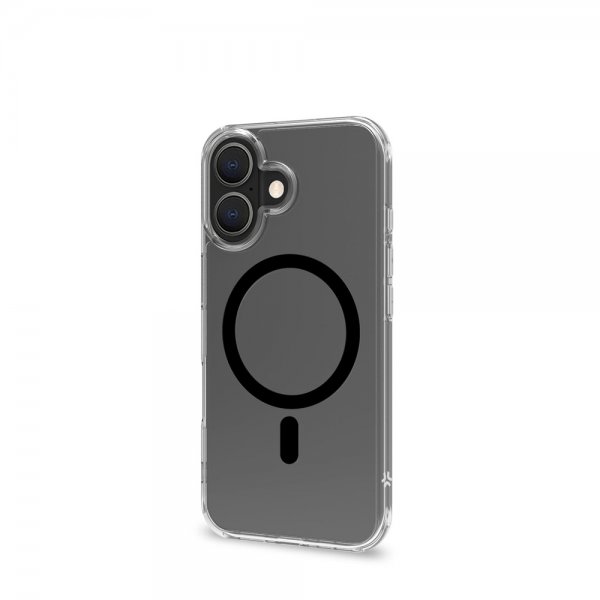 Celly iPhone 16 Suojakuori GELSKINMAG Läpinäkyvä Musta