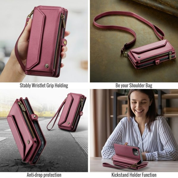 CaseMe iPhone 12/iPhone 12 Pro Kotelo C36 Series Punainen