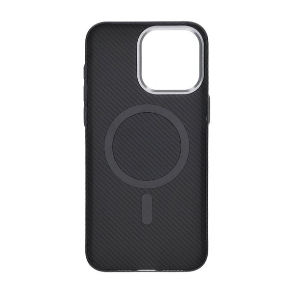 iPhone 15 Pro Max Kuori Hiilikuitukuvio MagSafe Musta