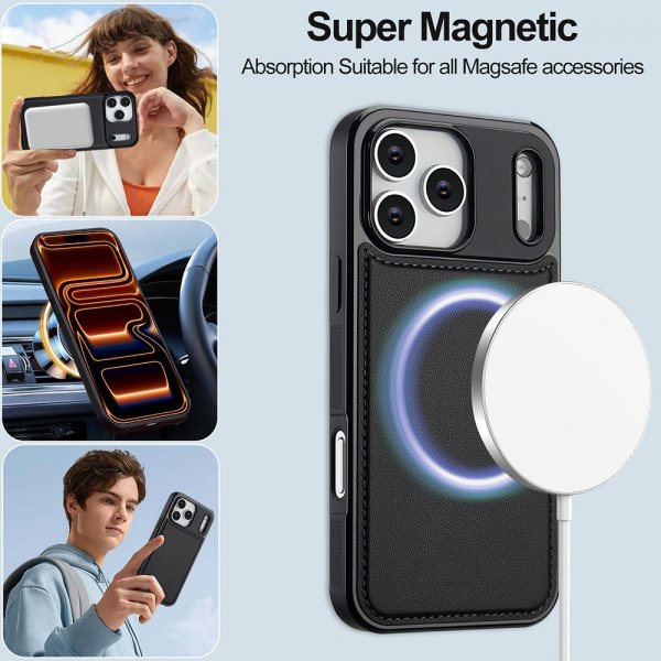 Nordic Covers iPhone 17 Pro -kotelo irrotettavalla MagSafe-kuorella, Raven Black