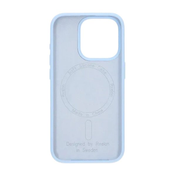 Rvelon iPhone 15 Pro -silikonikuori MagSafe, vaaleansininen