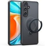 Torras Samsung Galaxy S26 Kuori Ostand Q3 Spin Obsidianmusta