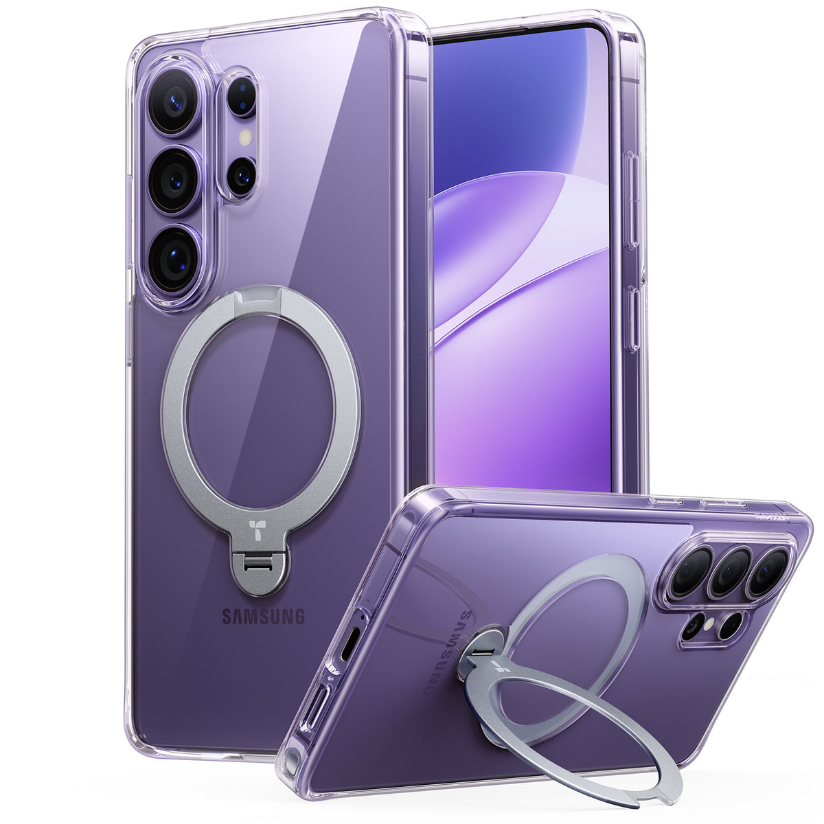 Torras Samsung Galaxy S26 Ultra Kuori Ostand Q3 Spin Kirkas