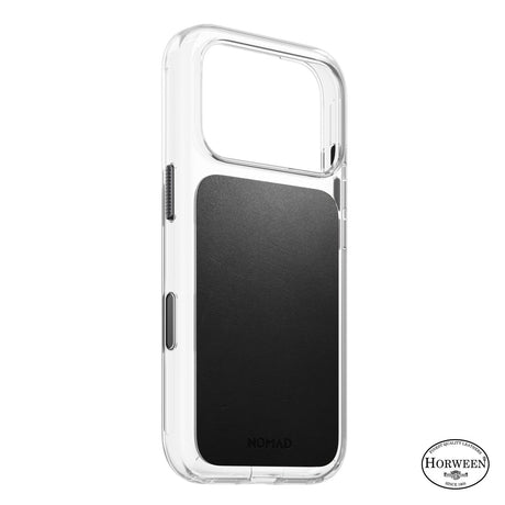 Nomad iPhone 17 Pro/iPhone 18 Pro Kuori kirkas nahkakuori Musta