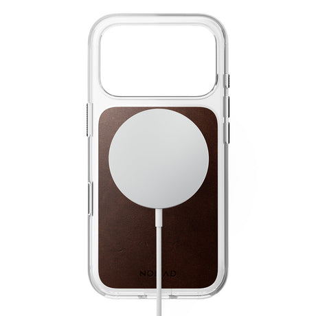 Nomad iPhone 17 Pro/iPhone 18 Pro Kuori kirkas nahkakuori Rustic Brown