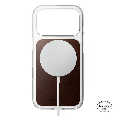 Nomad iPhone 17 Pro/iPhone 18 Pro Kuori kirkas nahkakuori Rustic Brown