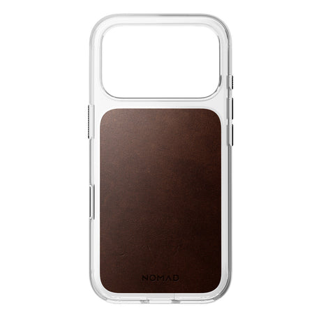 Nomad iPhone 17 Pro/iPhone 18 Pro Kuori kirkas nahkakuori Rustic Brown