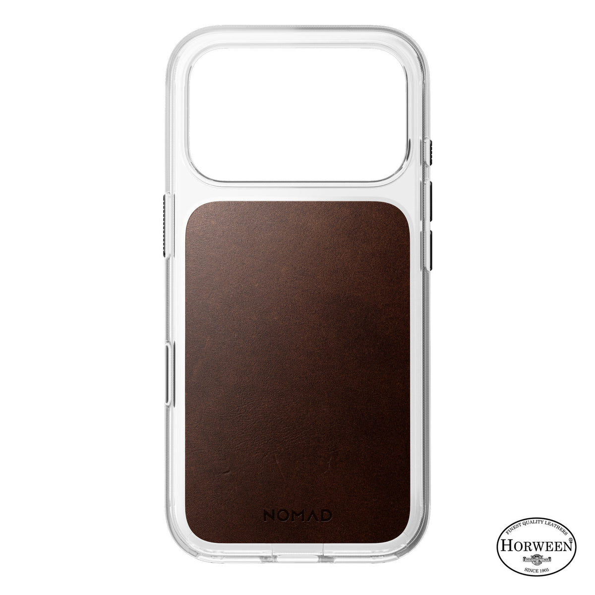 Nomad iPhone 17 Pro/iPhone 18 Pro Kuori kirkas nahkakuori Rustic Brown