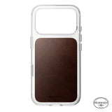 Nomad iPhone 17 Pro/iPhone 18 Pro Kuori kirkas nahkakuori Rustic Brown