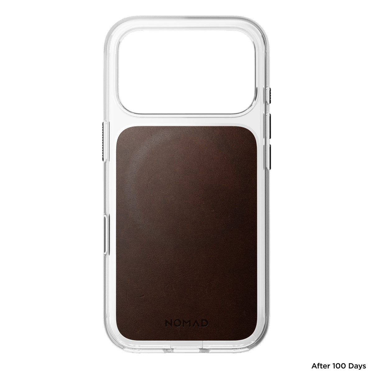 Nomad iPhone 17 Pro/iPhone 18 Pro Kuori kirkas nahkakuori Rustic Brown