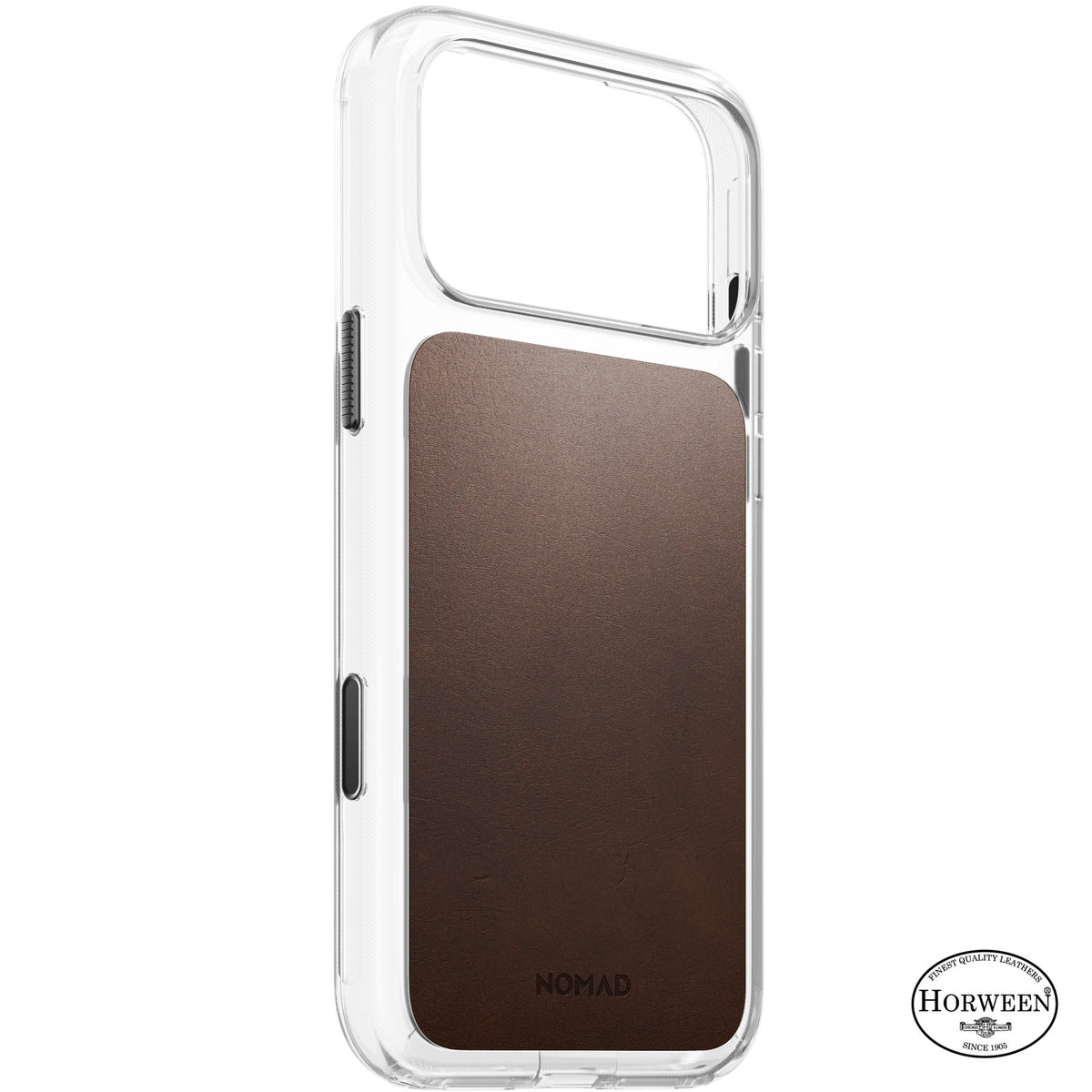 Nomad iPhone 17 Pro Max/iPhone 18 Pro Max Kuori kirkas nahkakuori Rustic Brown