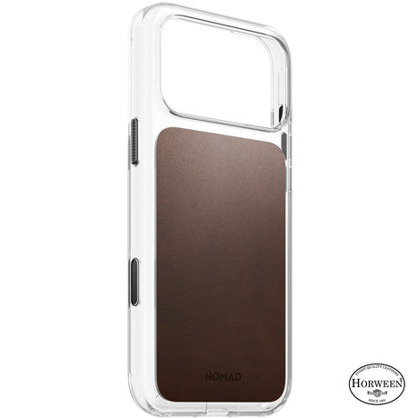 Nomad iPhone 17 Pro Max/iPhone 18 Pro Max Kuori kirkas nahkakuori Rustic Brown