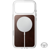 Nomad iPhone 17 Pro Max/iPhone 18 Pro Max Kuori kirkas nahkakuori Rustic Brown
