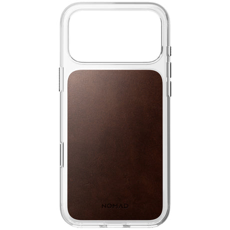 Nomad iPhone 17 Pro Max/iPhone 18 Pro Max Kuori kirkas nahkakuori Rustic Brown