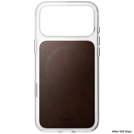 Nomad iPhone 17 Pro Max/iPhone 18 Pro Max Kuori kirkas nahkakuori Rustic Brown