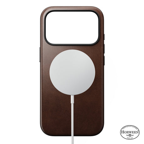 Nomad iPhone 17 Pro/iPhone 18 Pro Kuori Modern-nahkakotelo Horween Rustic Brown