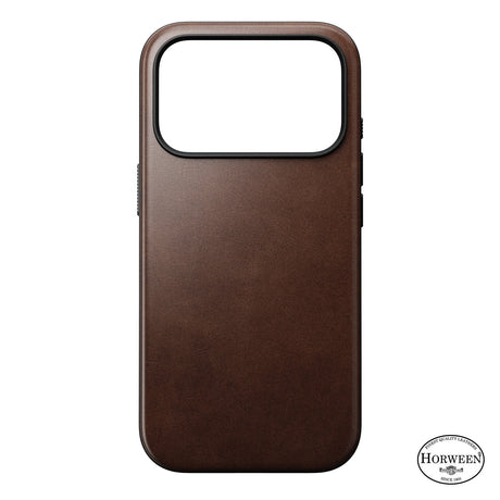 Nomad iPhone 17 Pro/iPhone 18 Pro Kuori Modern-nahkakotelo Horween Rustic Brown