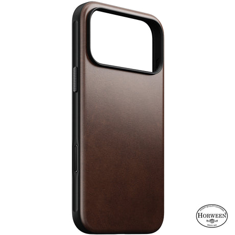 Nomad iPhone 17 Pro Max/iPhone 18 Pro Max Kuori Modern-nahkakotelo Horween Rustic Brown