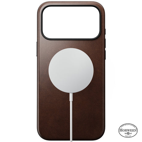 Nomad iPhone 17 Pro Max/iPhone 18 Pro Max Kuori Modern-nahkakotelo Horween Rustic Brown