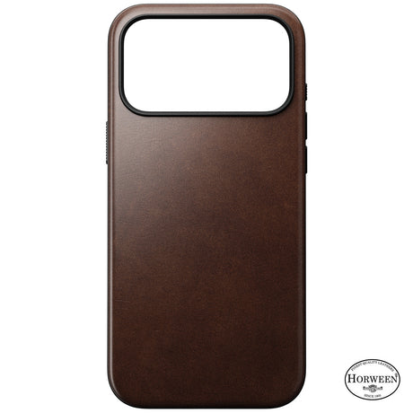 Nomad iPhone 17 Pro Max/iPhone 18 Pro Max Kuori Modern-nahkakotelo Horween Rustic Brown