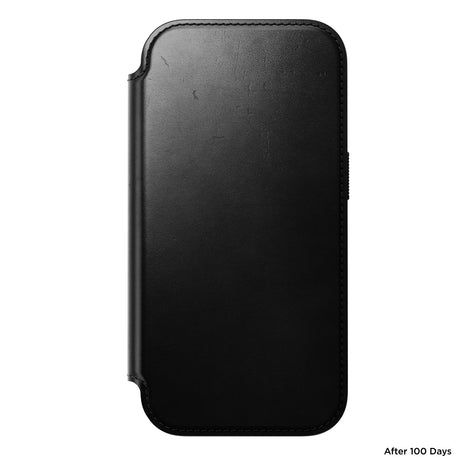 Nomad iPhone 17 Pro/iPhone 18 Pro Kotelo Modern Leather Folio Horween Musta