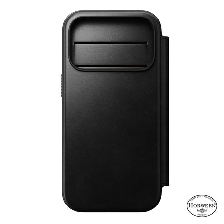 Nomad iPhone 17 Pro/iPhone 18 Pro Kotelo Modern Leather Folio Horween Musta
