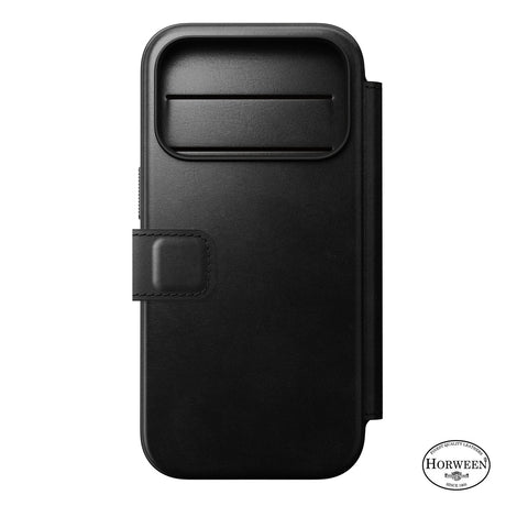 Nomad iPhone 17 Pro/iPhone 18 Pro Kotelo Modern Leather Folio Horween Musta