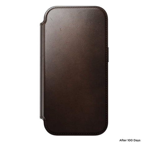 Nomad iPhone 17 Pro/iPhone 18 Pro Kotelo Modern Leather Folio Horween Rustic Brown