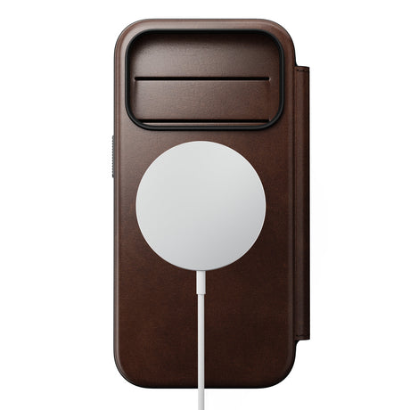 Nomad iPhone 17 Pro/iPhone 18 Pro Kotelo Modern Leather Folio Horween Rustic Brown