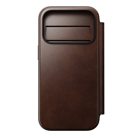 Nomad iPhone 17 Pro/iPhone 18 Pro Kotelo Modern Leather Folio Horween Rustic Brown