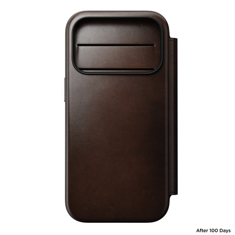 Nomad iPhone 17 Pro/iPhone 18 Pro Kotelo Modern Leather Folio Horween Rustic Brown