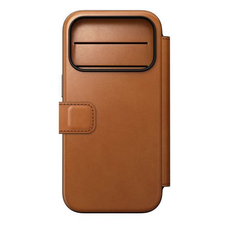 Nomad iPhone 17 Pro/iPhone 18 Pro Kotelo Modern Leather Folio Horween Saddle