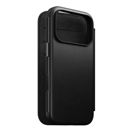 Nomad iPhone 17 Pro/iPhone 18 Pro Kotelo Modern Leather Folio Musta