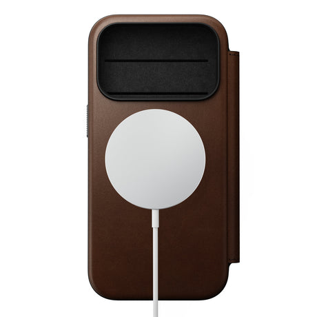 Nomad iPhone 17 Pro/iPhone 18 Pro Kotelo Modern Leather Folio Ruskea