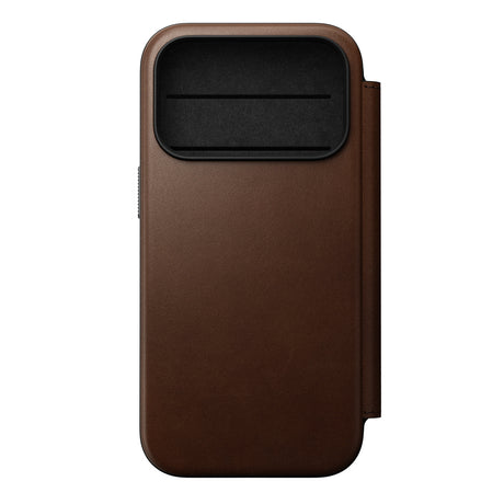 Nomad iPhone 17 Pro/iPhone 18 Pro Kotelo Modern Leather Folio Ruskea