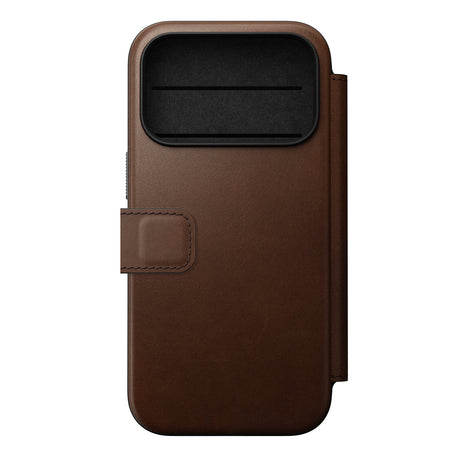 Nomad iPhone 17 Pro/iPhone 18 Pro Kotelo Modern Leather Folio Ruskea