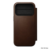 Nomad iPhone 17 Pro/iPhone 18 Pro Kotelo Modern Leather Folio Ruskea
