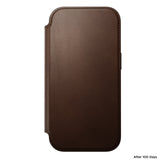 Nomad iPhone 17 Pro/iPhone 18 Pro Kotelo Modern Leather Folio Ruskea