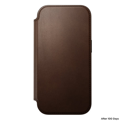Nomad iPhone 17 Pro/iPhone 18 Pro Kotelo Modern Leather Folio Ruskea