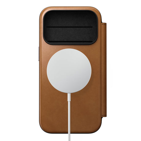 Nomad iPhone 17 Pro/iPhone 18 Pro Kotelo Modern Leather Folio English Tan