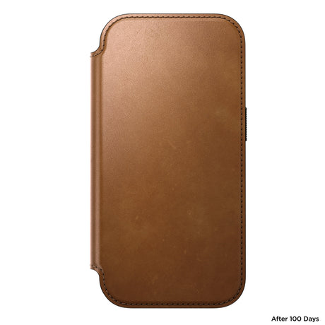 Nomad iPhone 17 Pro/iPhone 18 Pro Kotelo Modern Leather Folio English Tan