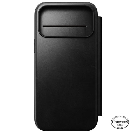 Nomad iPhone 17 Pro Max/iPhone 18 Pro Max Kotelo Modern Leather Folio Horween Musta