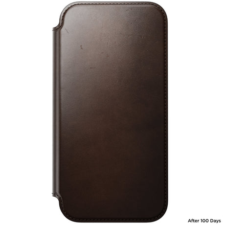 Nomad iPhone 17 Pro Max/iPhone 18 Pro Max Kotelo Modern Leather Folio Horween Rustic Brown