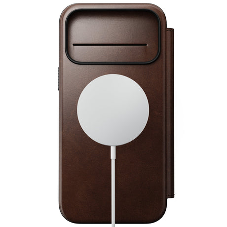 Nomad iPhone 17 Pro Max/iPhone 18 Pro Max Kotelo Modern Leather Folio Horween Rustic Brown