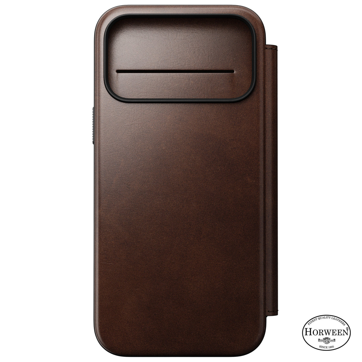 Nomad iPhone 17 Pro Max/iPhone 18 Pro Max Kotelo Modern Leather Folio Horween Rustic Brown