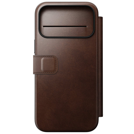 Nomad iPhone 17 Pro Max/iPhone 18 Pro Max Kotelo Modern Leather Folio Horween Rustic Brown