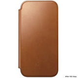 Nomad iPhone 17 Pro Max/iPhone 18 Pro Max Kotelo Modern Leather Folio Horween Saddle