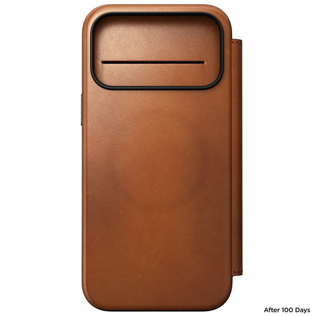 Nomad iPhone 17 Pro Max/iPhone 18 Pro Max Kotelo Modern Leather Folio Horween Saddle