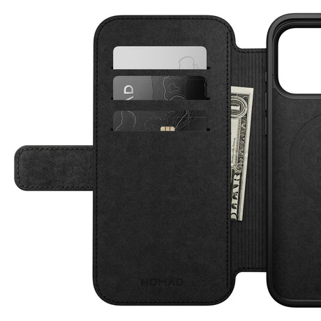 Nomad iPhone 17 Pro Max/iPhone 18 Pro Max Kotelo Modern Leather Folio Musta